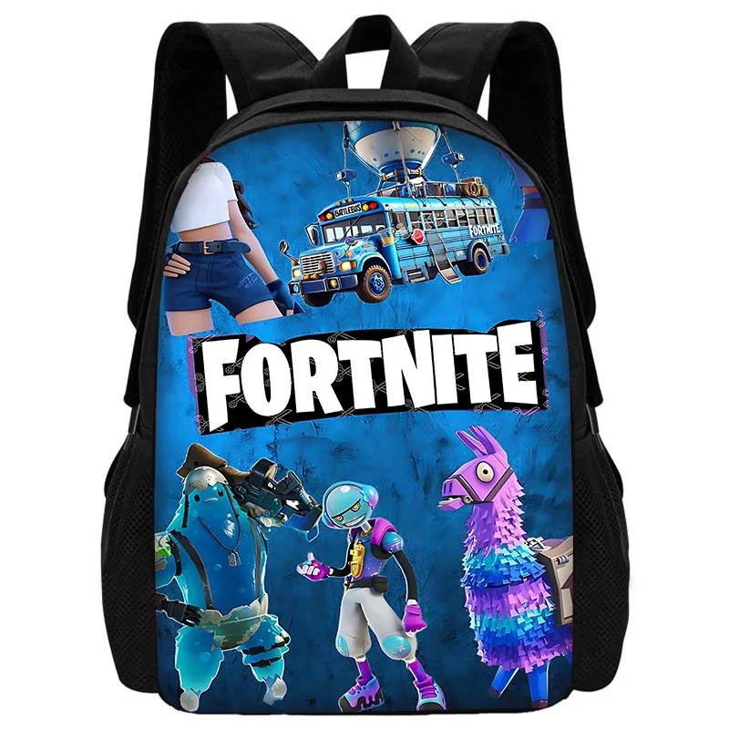 Ransel Anak-anak FortniteS Permainan Populer Hadiah Ulang Tahun Siswa Laki-laki dan Perempuan Tas Sekolah Anak Ransel Tahan Lama untuk Berkemah Uniseks