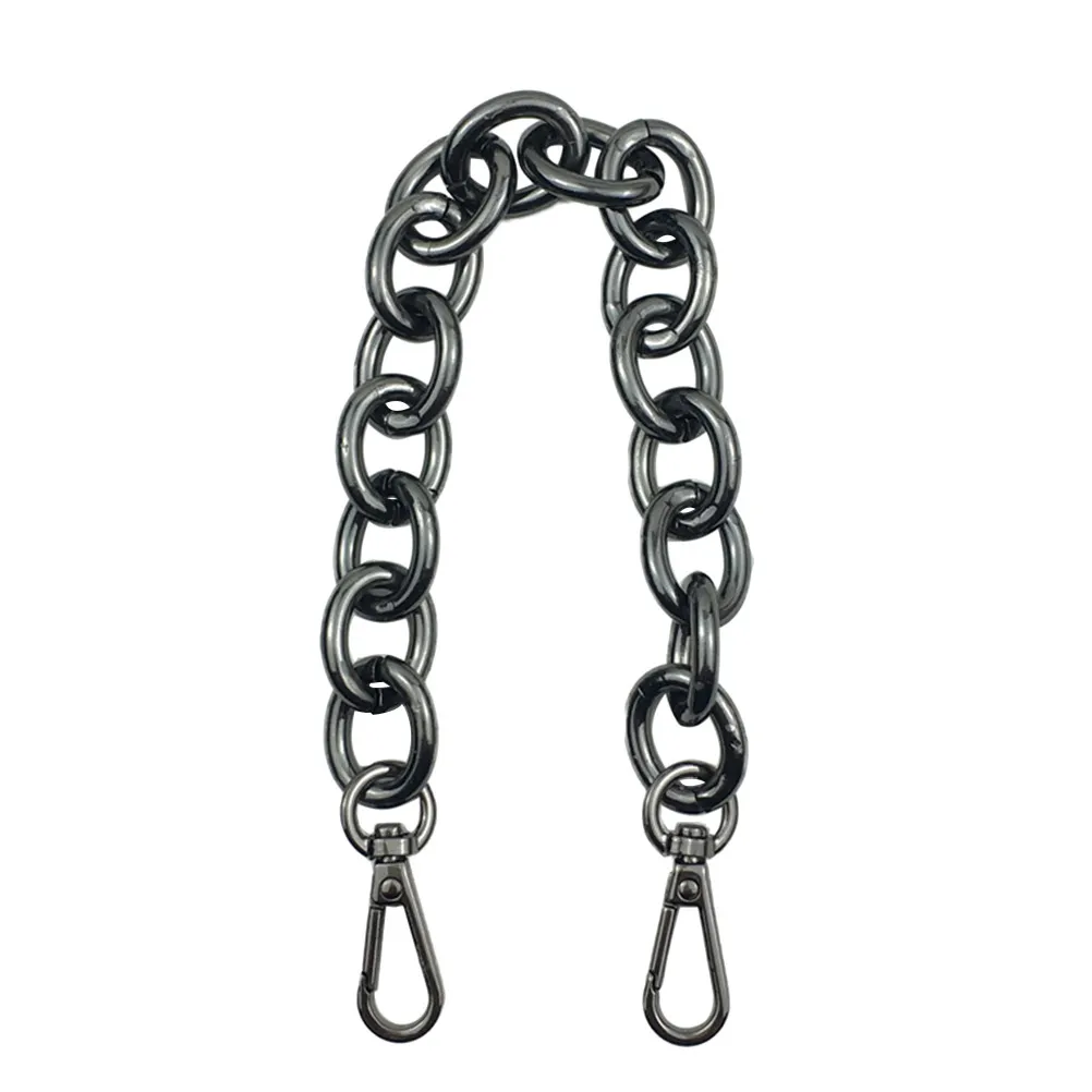 2pcs 30Cm Replacement Iron Chain Diy Bag Strap Handle For Handbag Luggage Purse Suitcase Durable Craft Project Use Black