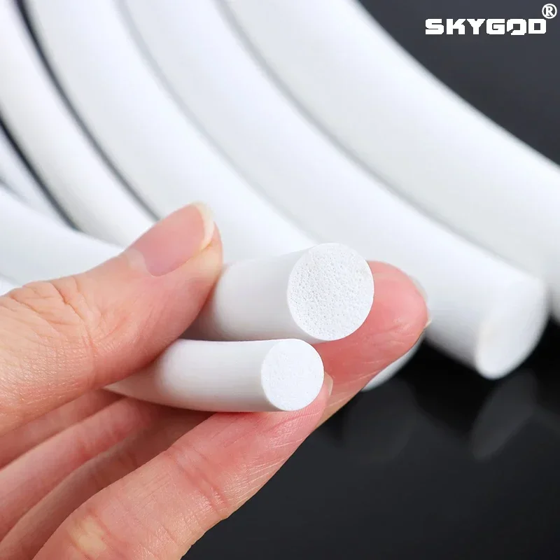 1-5m Silicone Rubber Sponge Strip Round Dia1-25mm White Foamed Backer Rod Seal Strips VMQ Foaming Cord