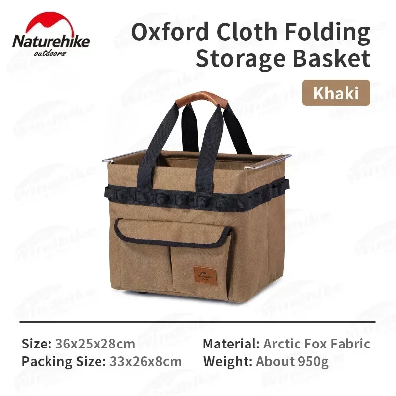 

Naturehike 20L 950g Folding Storage Basket Outdoor Oxford Cloth Multiple Pockets Sundries Bag Storage Box Match IGT Steel Frame