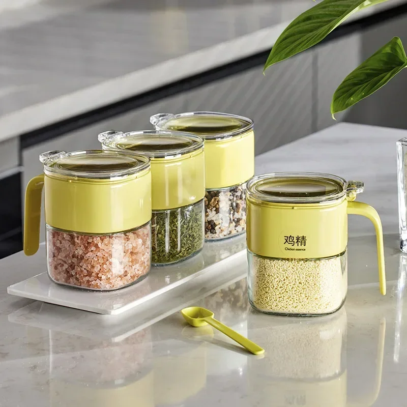 

Light Luxury Push-type Sealed Seasoning Jar Cross-border Moisture-proof MSG Seasoning Large-capacity Seasoning Box Organizer