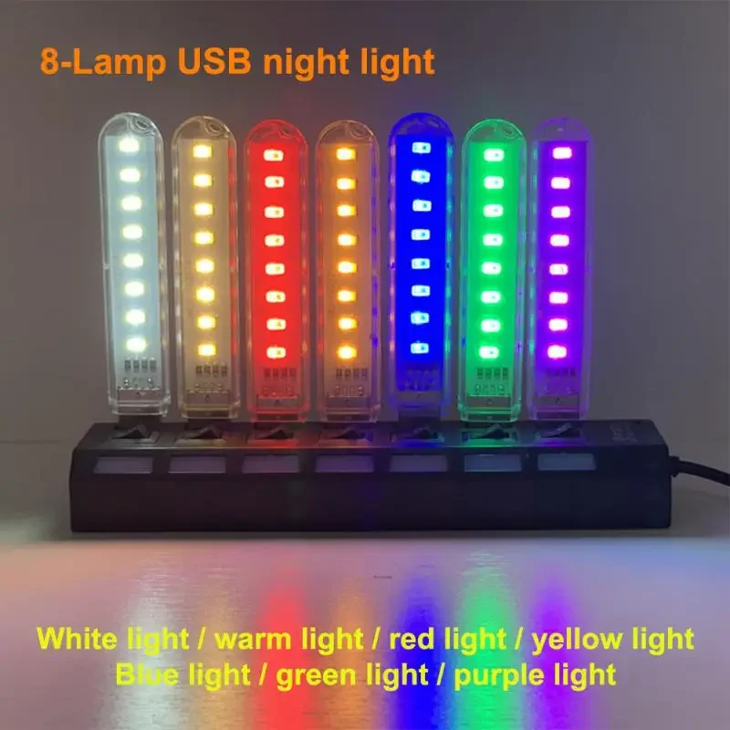 USB Plug Lamp Mini Night Light Computer Mobile Power Charging Small Book Lamps LED Eye Protection Wireless LED Reading Lights 5V