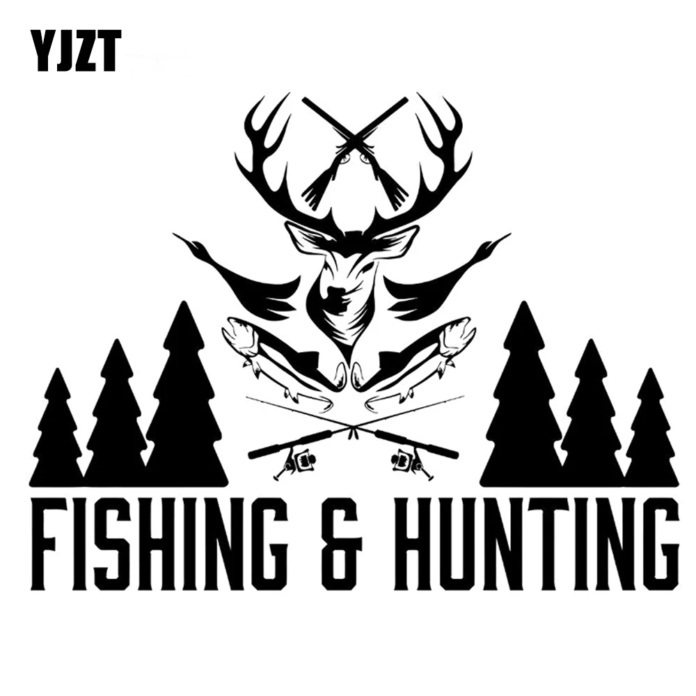 YJZT  Fishing Hunting Shop Hunter Fisherman Vinyl Car Stickers Decals S4-0084