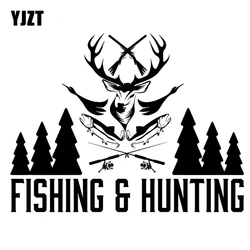 YJZT  Fishing Hunting Shop Hunter Fisherman Vinyl Car Stickers Decals S4-0084