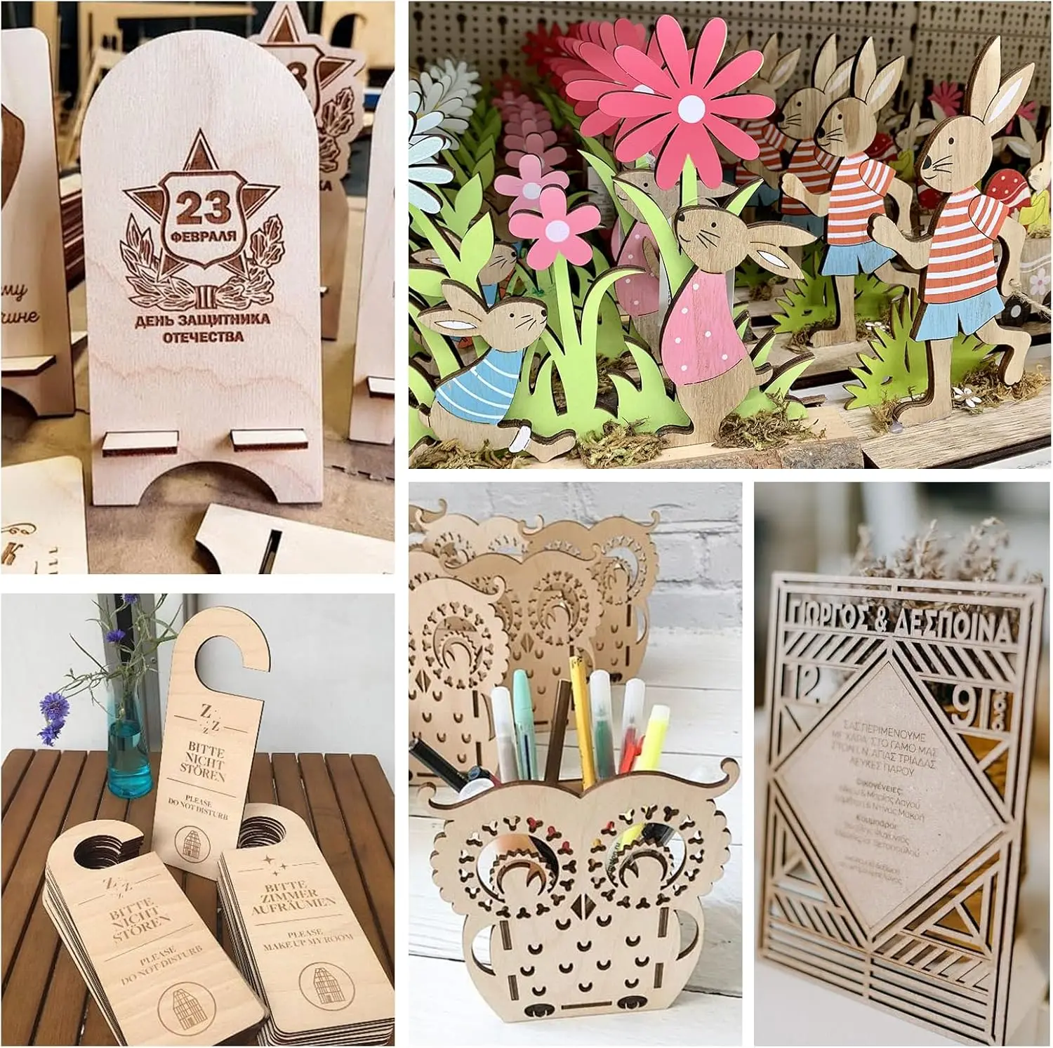 Pacote com 54 folhas de basswood de 12x12x1/8 polegadas para corte a laser, artesanato e modelos DIY