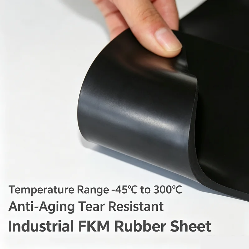 Black FKM Fluorine Rubber Sheet Thick 1-15mm High Temp Resistance Silica Gel Plate 100 200 500 600 1000 1200 1500 2000mm