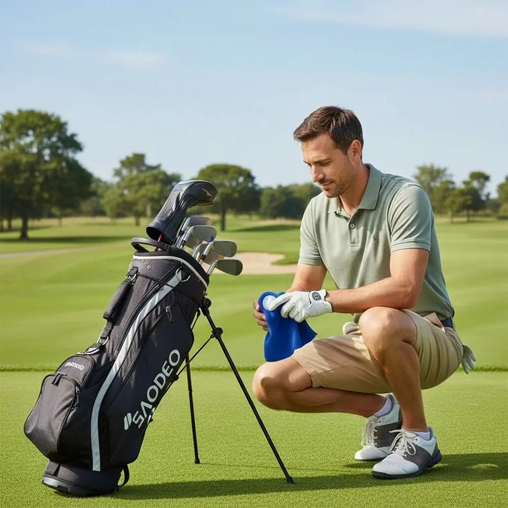 

Durable Microfiber Golf Towel with Retractable Hook Quick Drying Golf Cleaning Cloth Absorbent Golf Wipe Cloth Golf Supplies