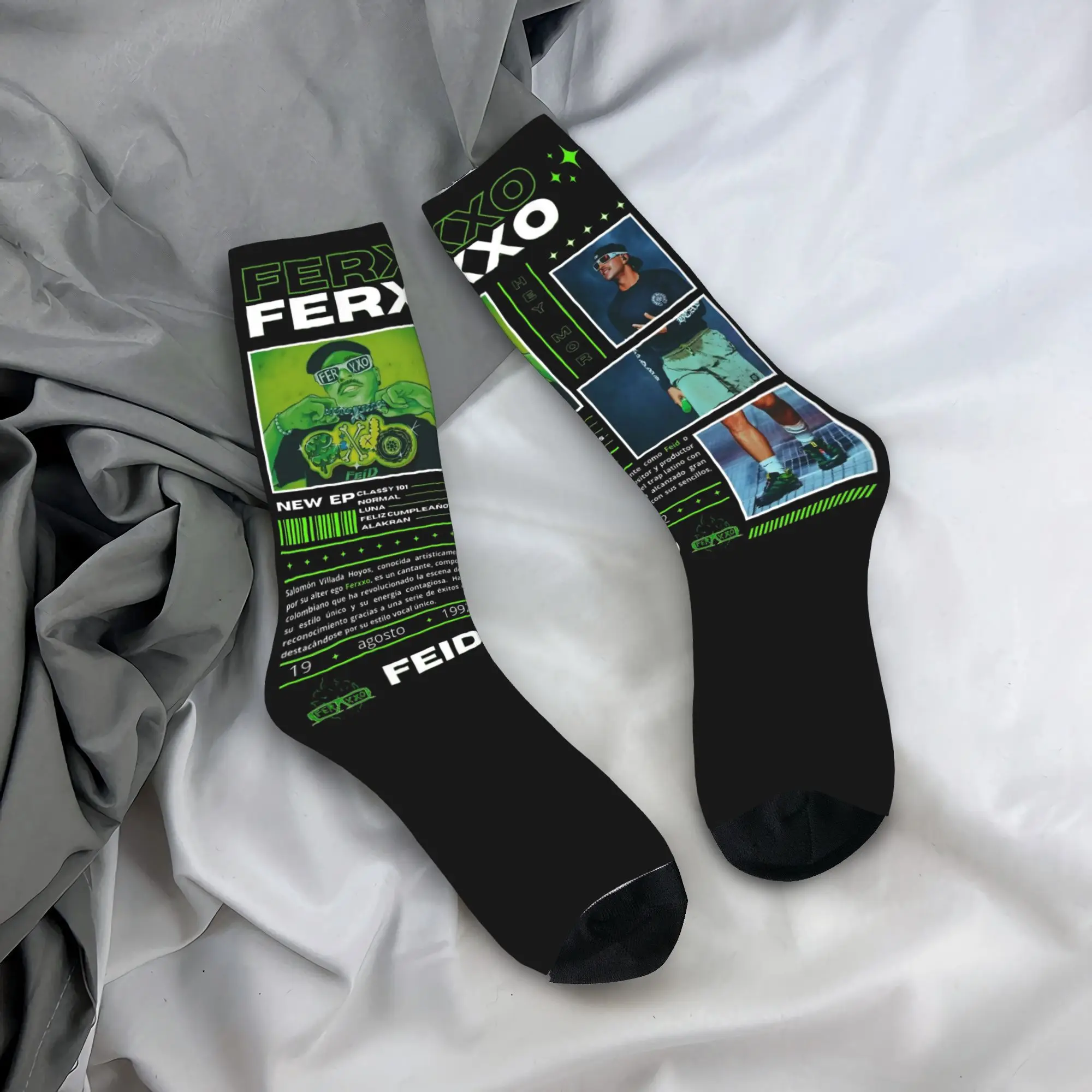 

Новые мужские носки Crazy Feid Ferxxo, женские носки из полиэстера с графическим рисунком, весна-лето, осень-зима