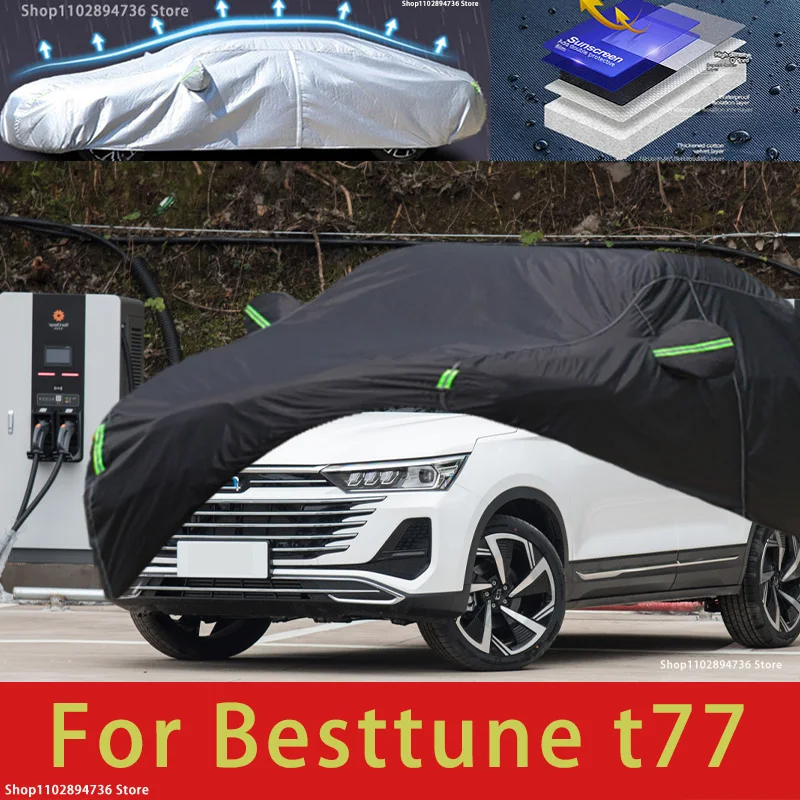 

For bestune t77 fit Outdoor Protection Full Car Covers Snow Cover Sunshade Waterproof Dustproof Exterior black car cover