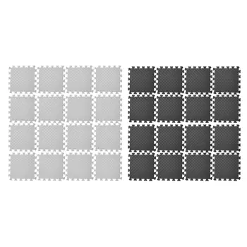 16pcs Floor Mat Exercise Gym Rubber Flooring Tiles Garage Home Fitness Yoga Puzzle Workout Mat Set Kids Training Squares Carpet 1