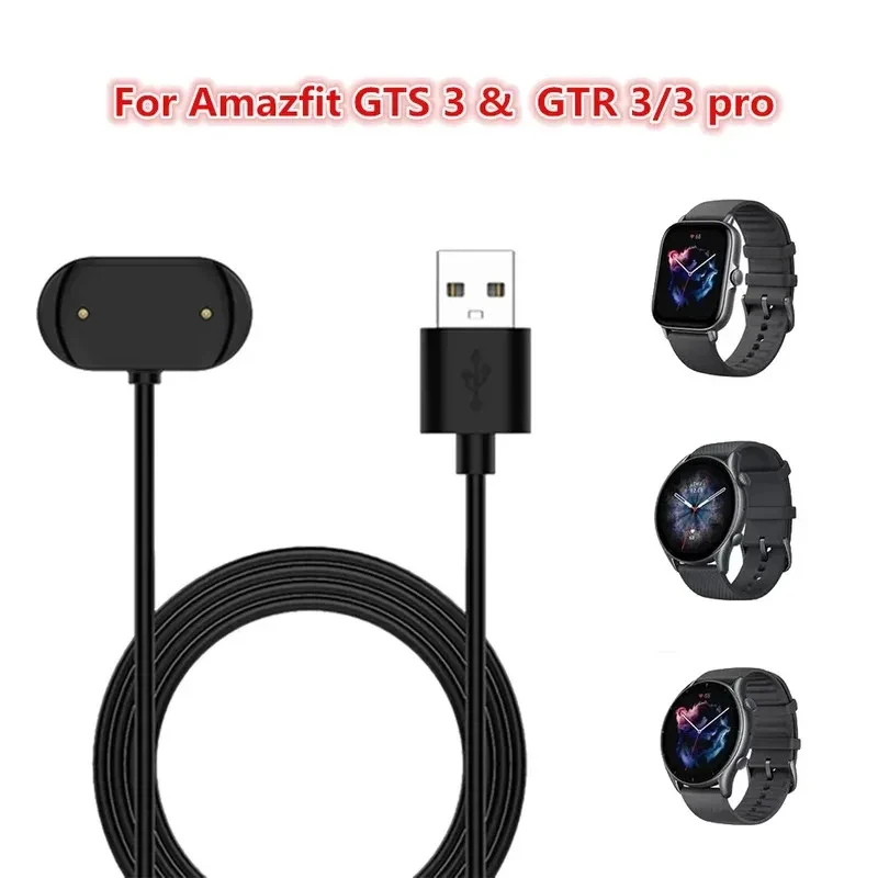 1m USB Charging Cable For Amazfit Active Bip 5 GTR 4 GTR 3 Pro GTS 4 CHEETAH Watch GTS 2/2e GTR 2/2e 2 GTR Mini Charging Cable