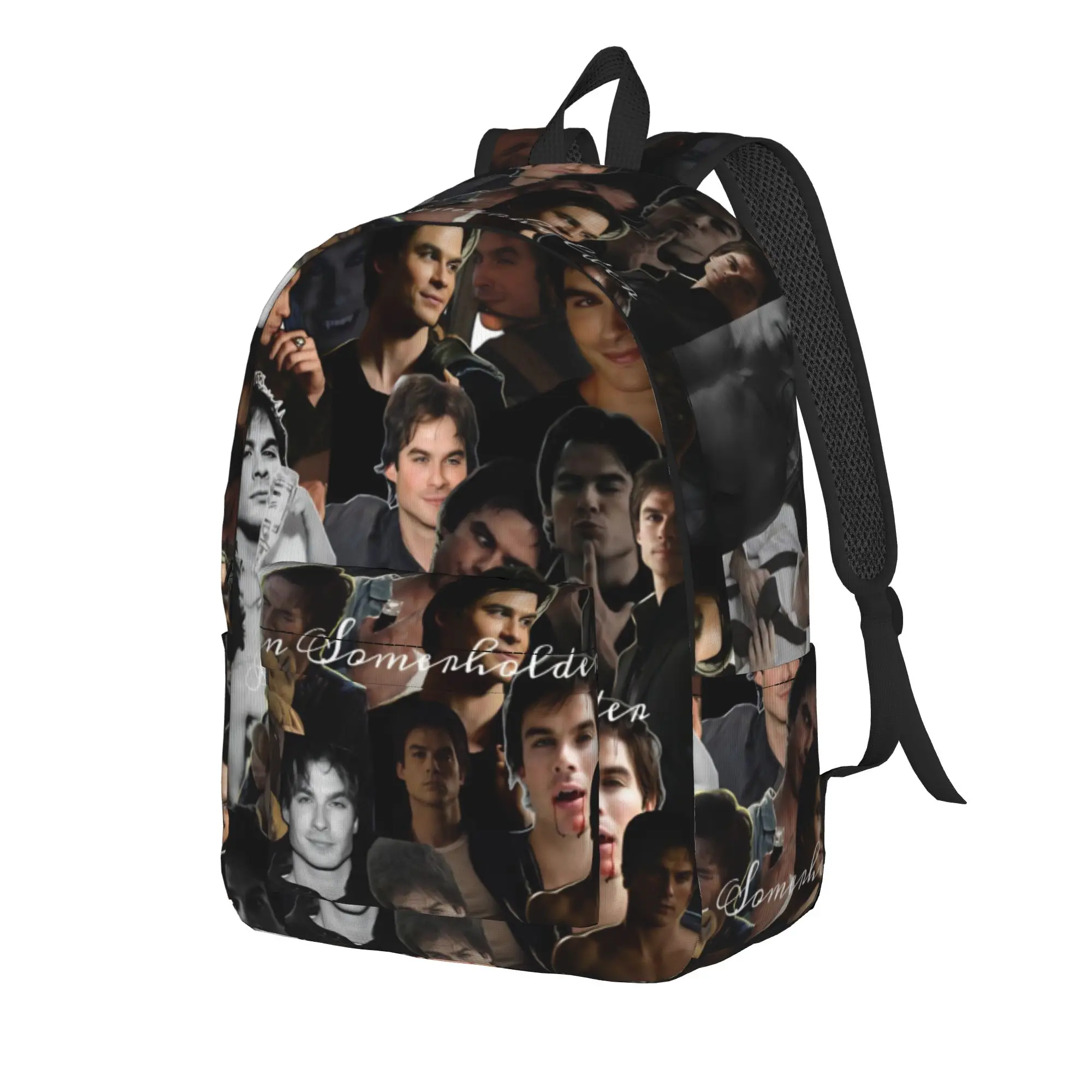 The Vampire Diaries Resuable Movie Backpack Damon Salvatore Youth University Backpacks Lightweight High School Bags Rucksack