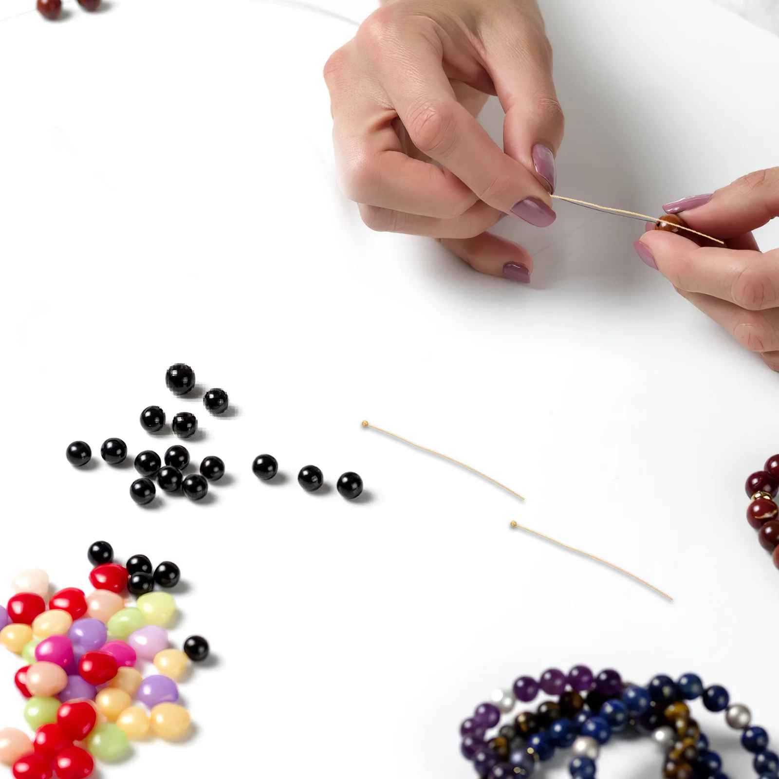 200 Peças de Alfinetes de Joalheria com Cabeça Esférica de 50mm em Aço Inoxidável, Alfinetes Longos Flexíveis para DIY, Brincos, Pulseiras, Colares, Artesanato e Miçangas