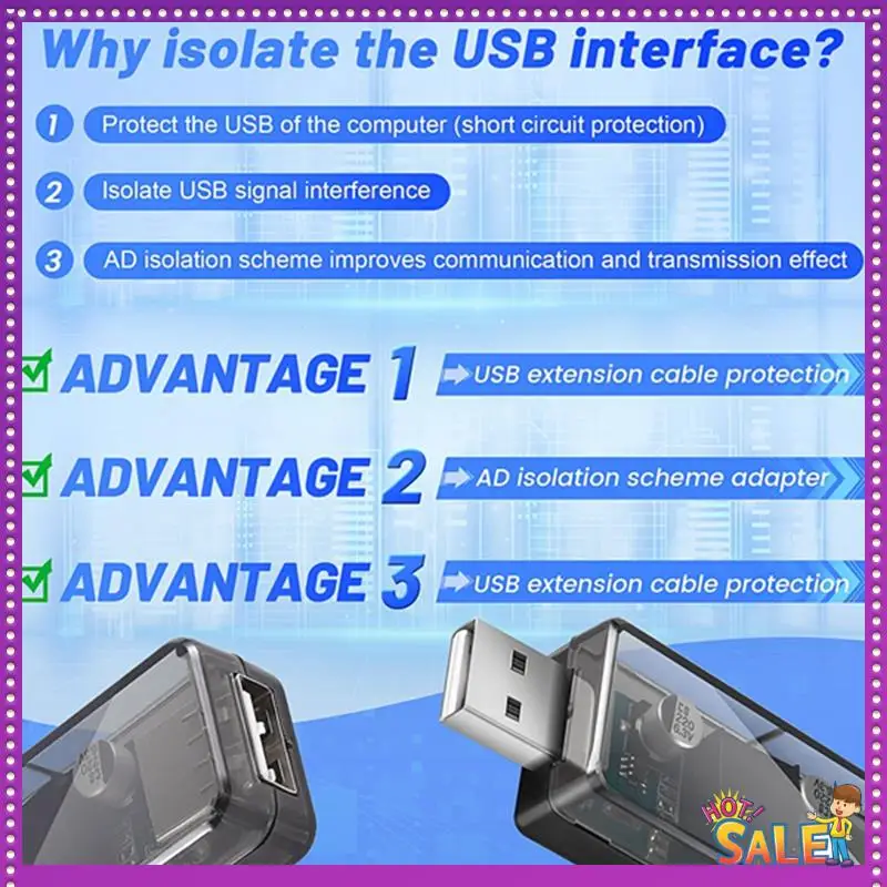 AA87 1500V ADUM3160 Digital Signal Audio Power Isolator USB To USB Audio Signal Isolator 12Mbps 1.5Mbps Adum3160
