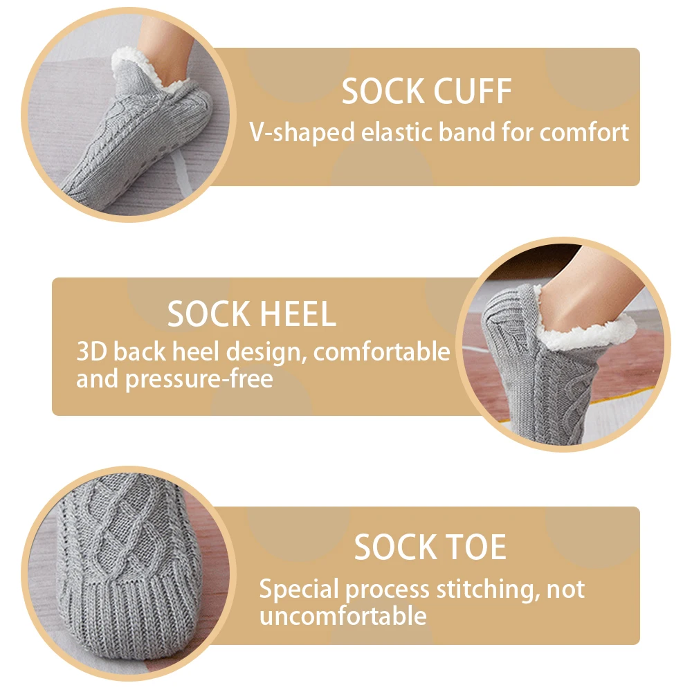 ل ● جوارب سرير حرارية غير قابلة للانزلاق مع قبضة للنساء، تبقى دافئة ومريحة في هذا الشتاء مع هذه القطيفة #5