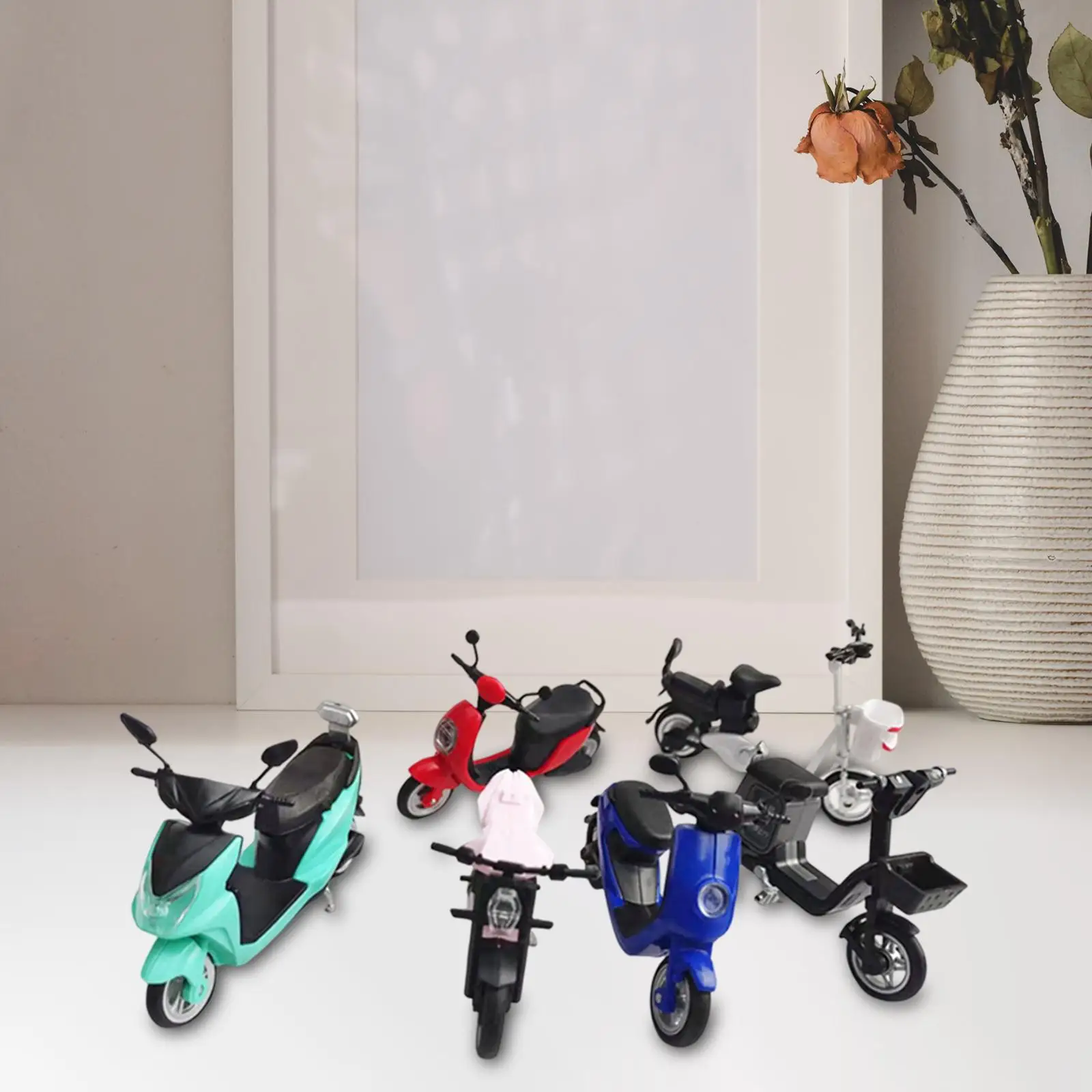 6 Pieces 1/24 Electric Motorcycle Kits Adults Gift Home Decor Ornament DIY