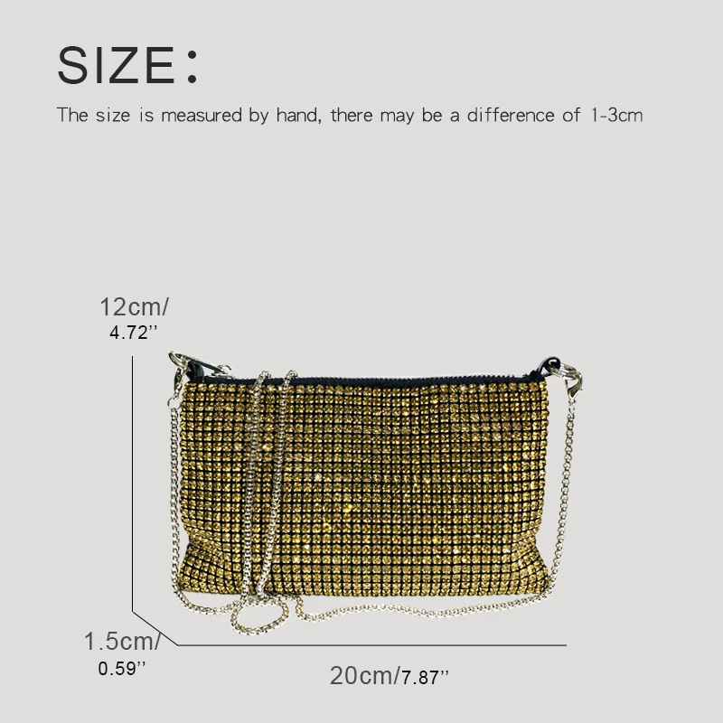 Lady Shiny Evening Bags For Women Luxury Designer Shoulder And Purses 2023 New In Metallic Mosaic Imitation Diamond Sling Bag