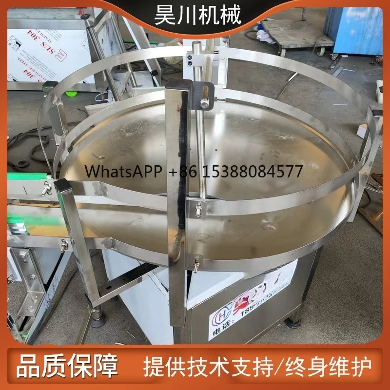 Automatic bottle unscrambler, rotary bottle divider, bottle conveying and filling line,