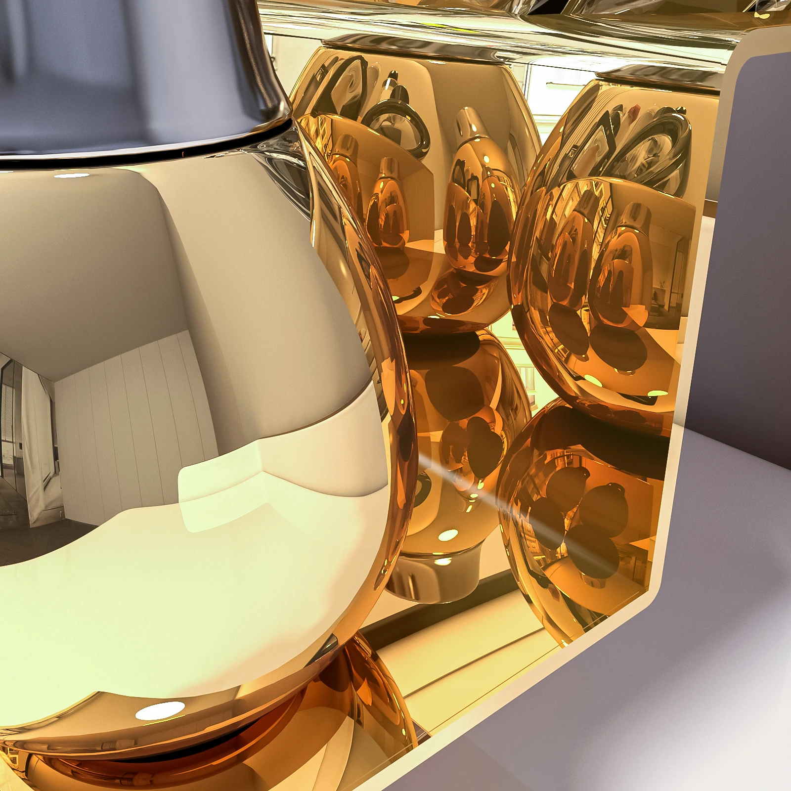 Golden Mirror Acrylic 3-Tier Organizer (For Nail Polish/Perfume/Lipstick/Cologne) - Mirror Polished Finish, Lightweight & Portab