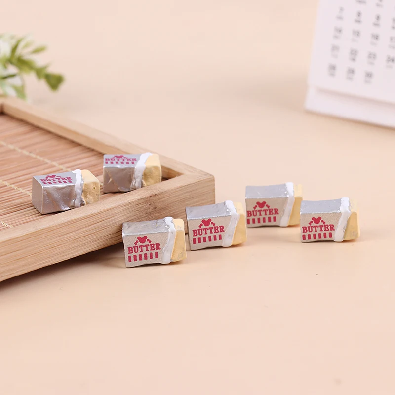 6Pcs/set Dollhouse Simulation Butter Model Mini Food Kitchen Pretend Play DIY Bread Breakfast Tableware Doll House Accessories