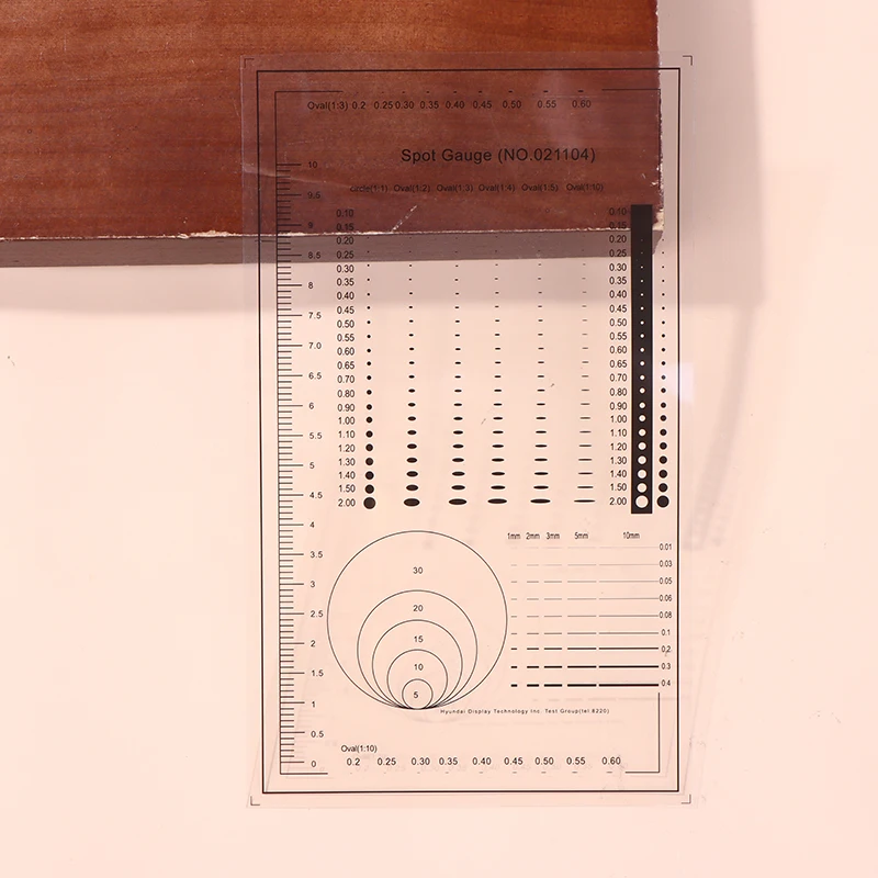 1/2pcs Spot Gauge Comparison Card Ruler Point Dot Line Gauge Scratched Area Circle Ellipse Diameter Width Thickness Micrometer