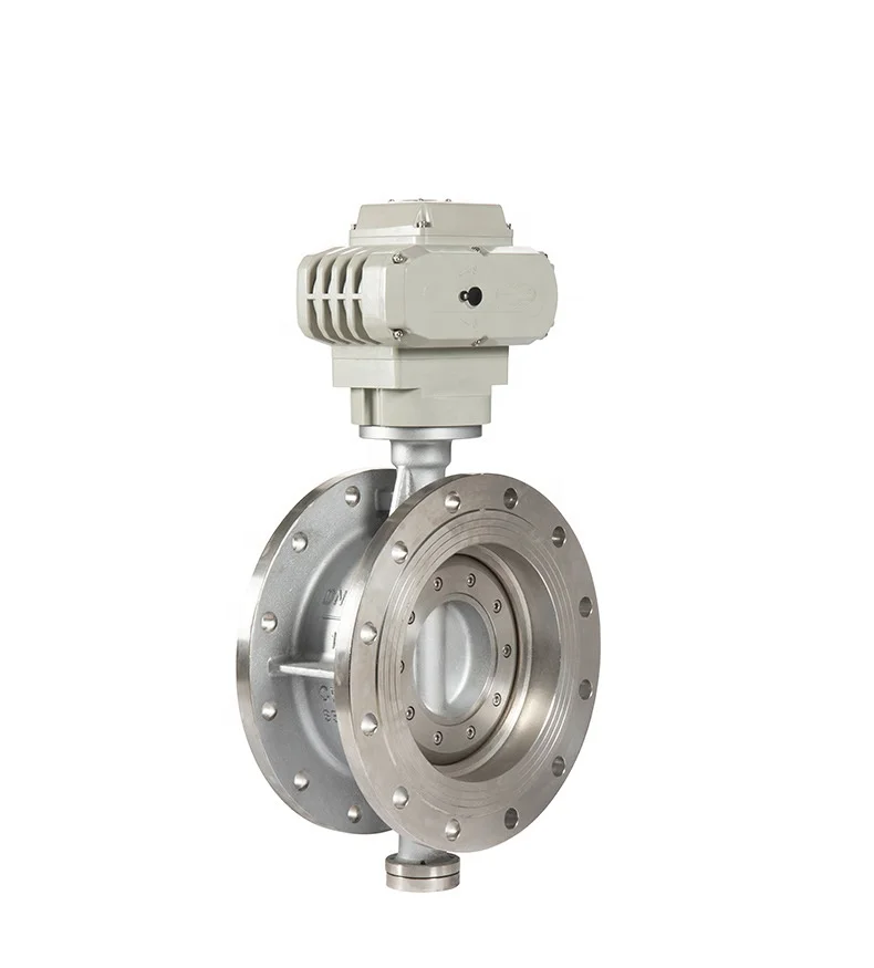 Válvula Borboleta Atuada Elétrica, Metal Flange Duplo, Selo Duro, 12V, 24V