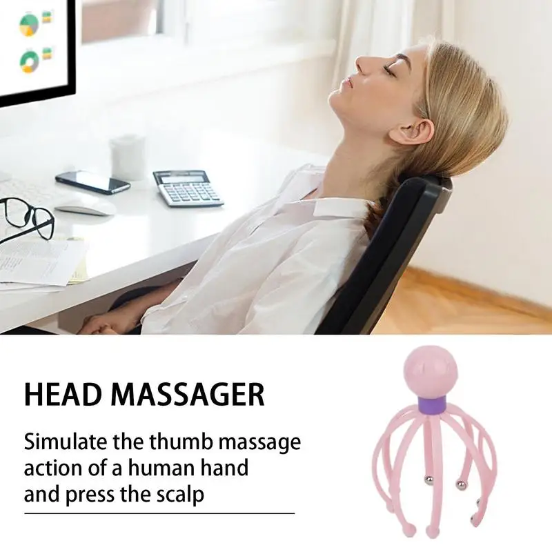 Octopus Head Massager Scalp Massager For Head Therapeutic Pain Relief Stimulation Vibration Acupoint Relax Claw Health Care