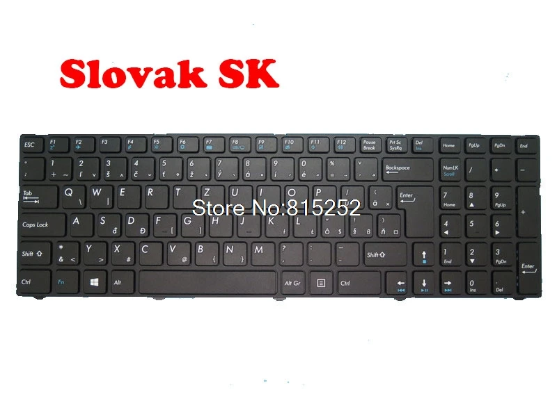 

Laptop Keyboard For Pegatron E15K E15S V150062NK1 SK 0KN0-CNCSK11 0KN0-CNCWB11 Black With Black Frame Slovenian SL/Slovakian SK