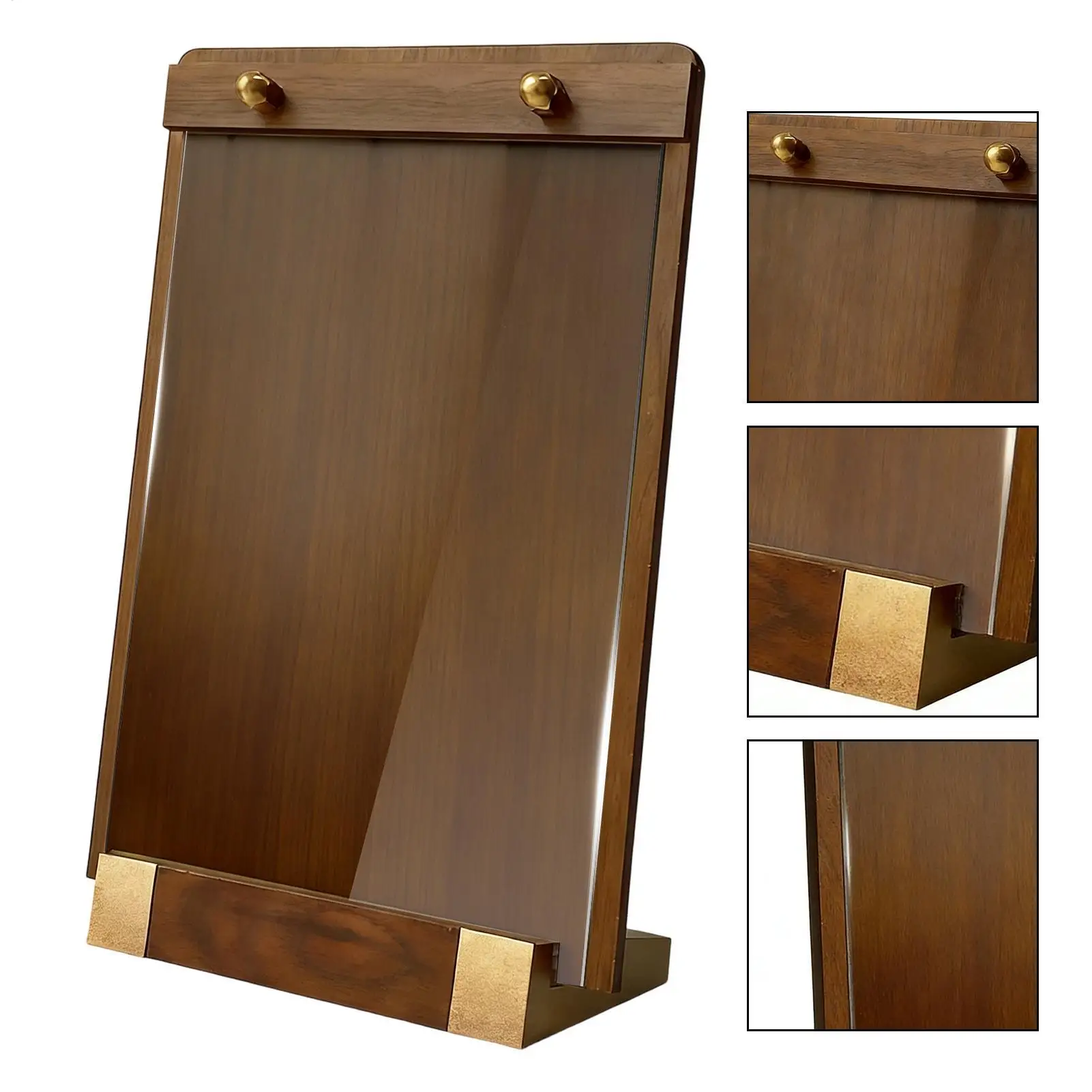 Acrylic Sign Holder Acrylic Vertical Display Frame Paper Display Stand with Wooden Base for Poster Flyer Picture Brochure