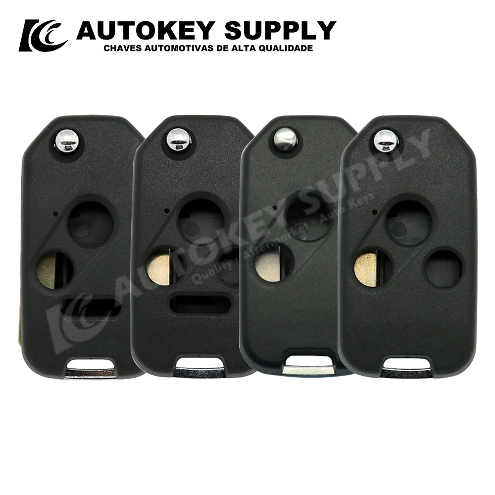 Autokeysupply 2/3 Buttons Car Key Folding Flip Auto Car Key Shell  