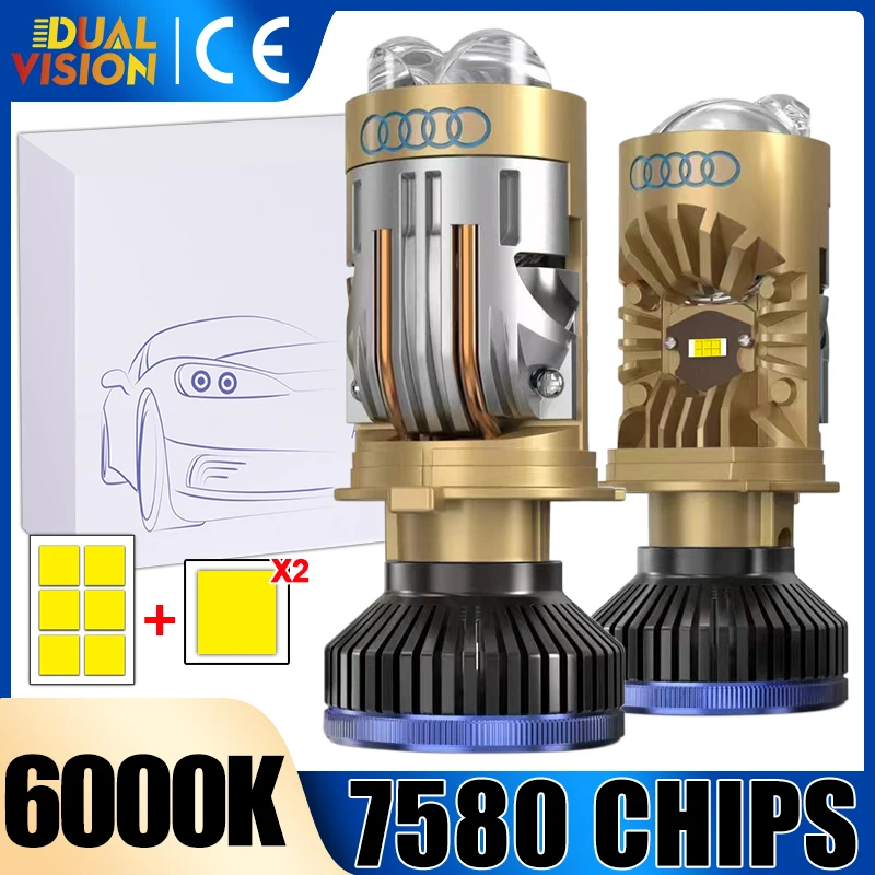 

Dualvision H4 Bi светодиодный объектив проектора дальнего и ближнего света Автомобильные лампы CANBUS H4 Led Автомобильная мотоциклетная лампа 6000K Plug And Play Фара