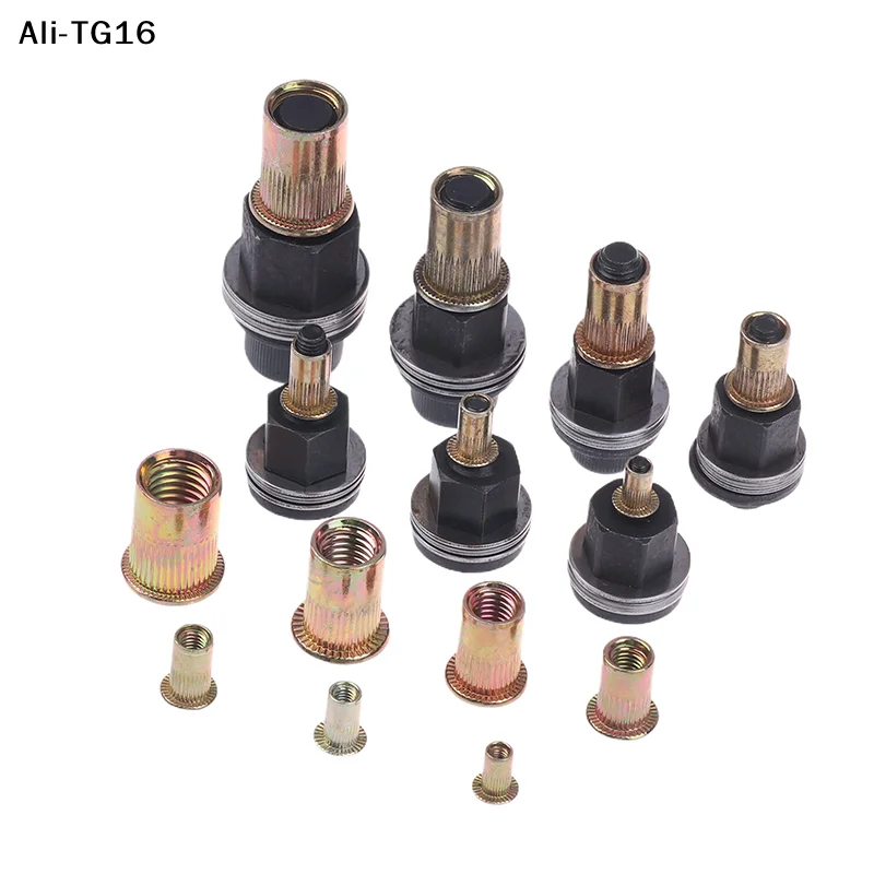 CCA83-10pcs Hand Rivet Nut Tool Set Manual Riveter Kit With M3-12 Nut Heads For DIY Repair Installation, Easy Use Accessory