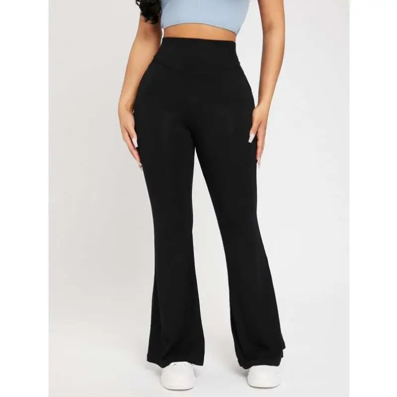 

High Waist Bell Bot Pants Bla Long Trousers Cross-Border New Sle Men's Retro Ciwalk orts Tee-acetate Fiber