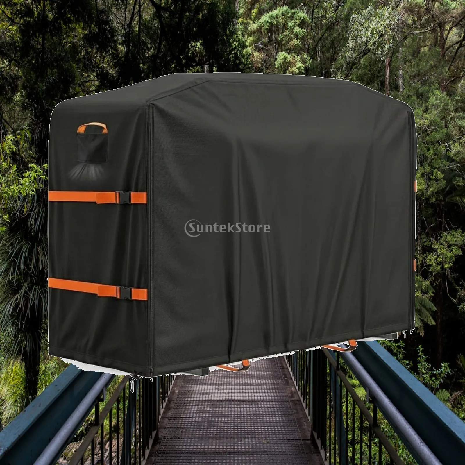 Resistant Kayak Rack Storage Cover for 2 Kayaks Waterproof Oxford Cloth Drawstring Bottom Secure Fit for Patio Camping Dock Use