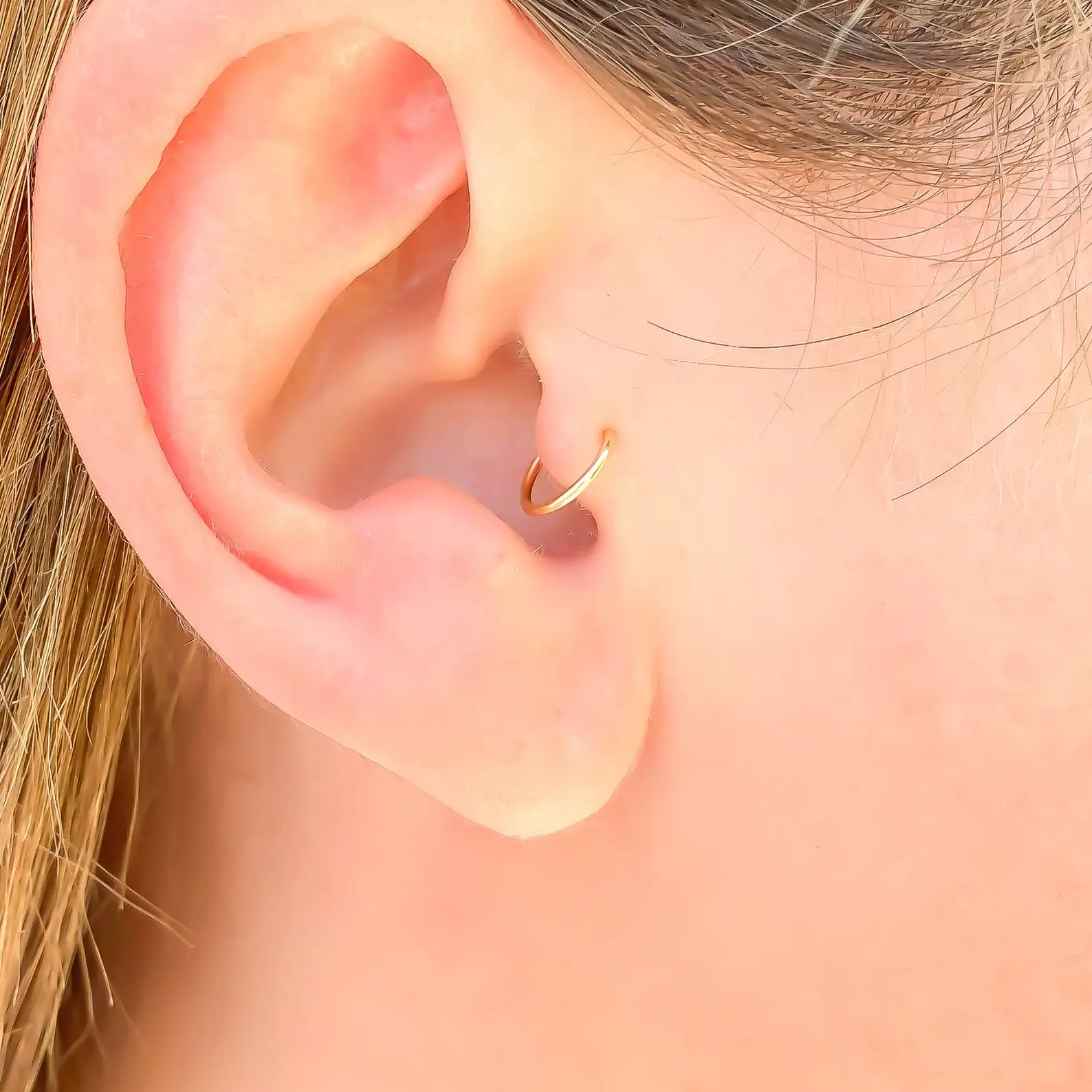 14K Gold Filled Tragus Hoop Earring Tiny Cartilage Hoop Earrings Tarnish Resistant Jewelry Waterproof Gift for Women