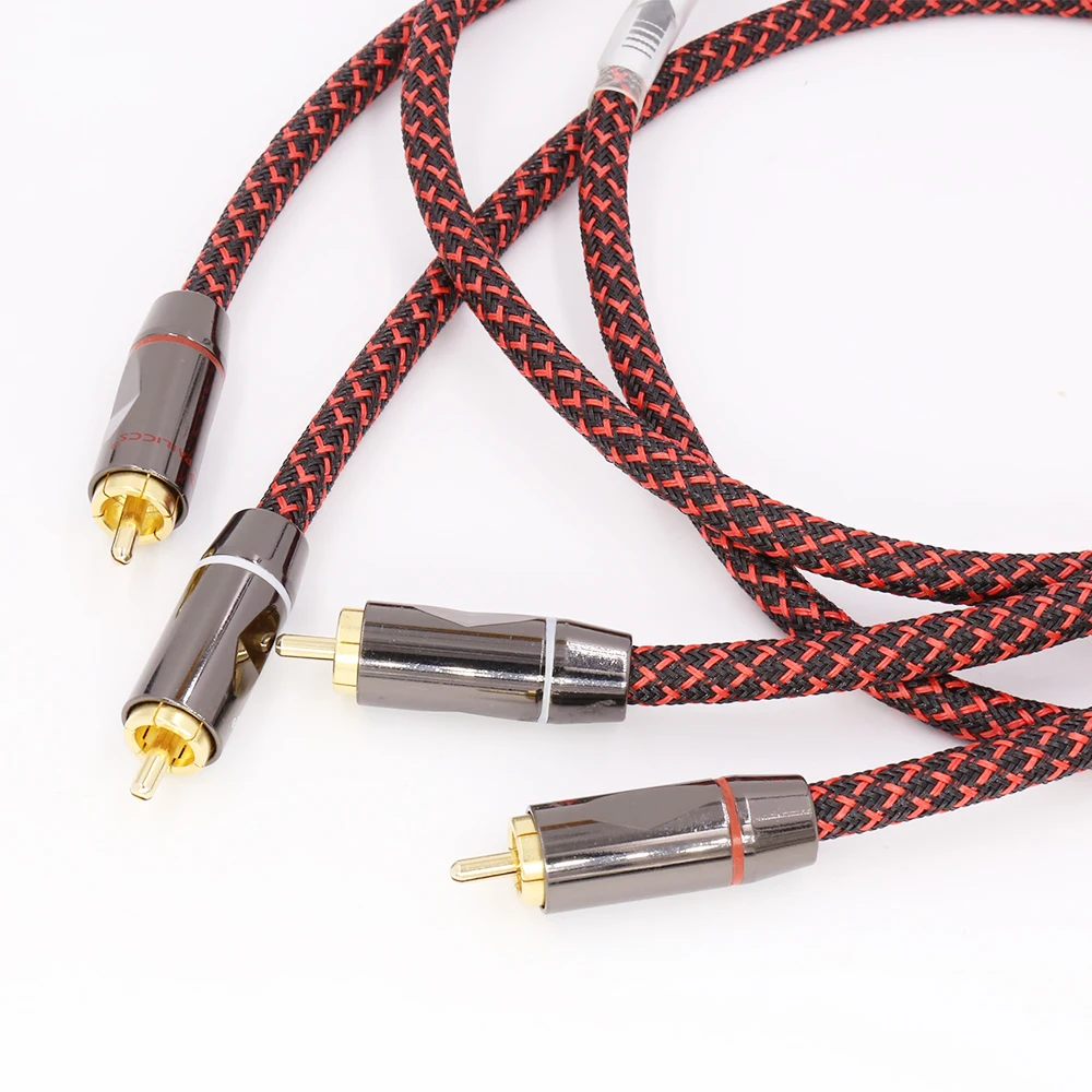 Pair (2pcs) A56 Hifi Canare 5N OFC Audio RCA Cable High-End HIFI RCA Audio Cables for Superior Sound Quality