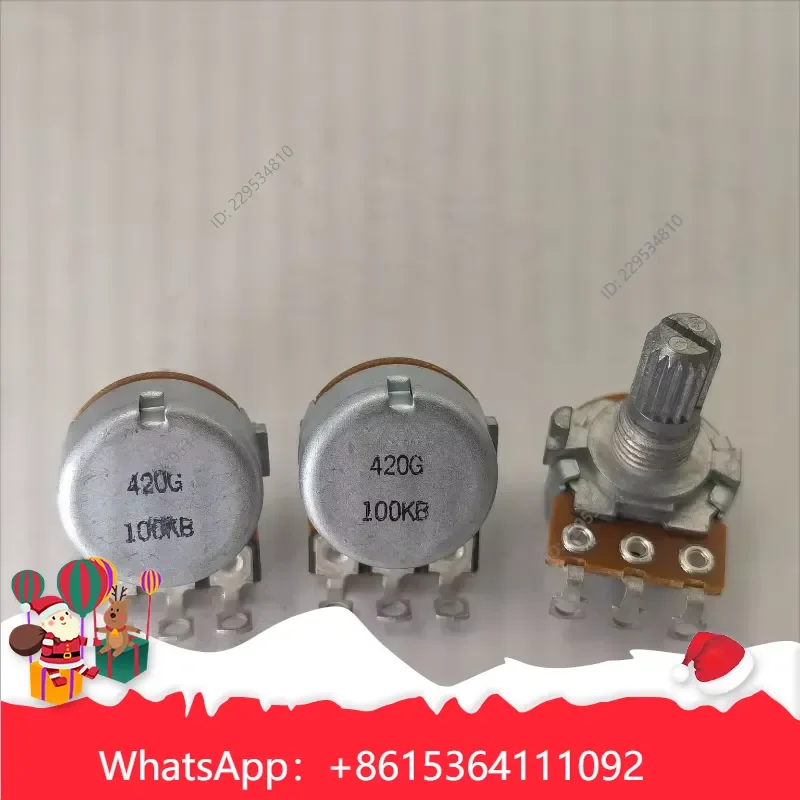 Widely Applied， 10pcs Single Potentiometer Type 16 B100K for 15 Flower Shaft Hole Foot Cost effective，1pc