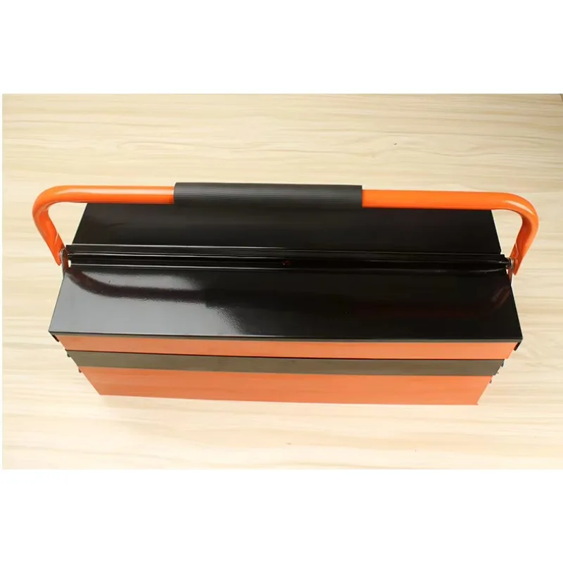 Foldable metal toolbox, portable tool storage box 3-layer toolbox, customizable toolbox, heavy-duty tool cabinet