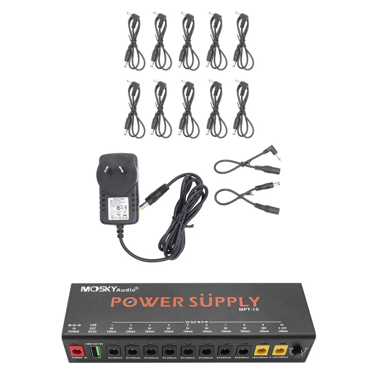 10 Output Power Supply for Guitar Pedals with Isolated DC Connections