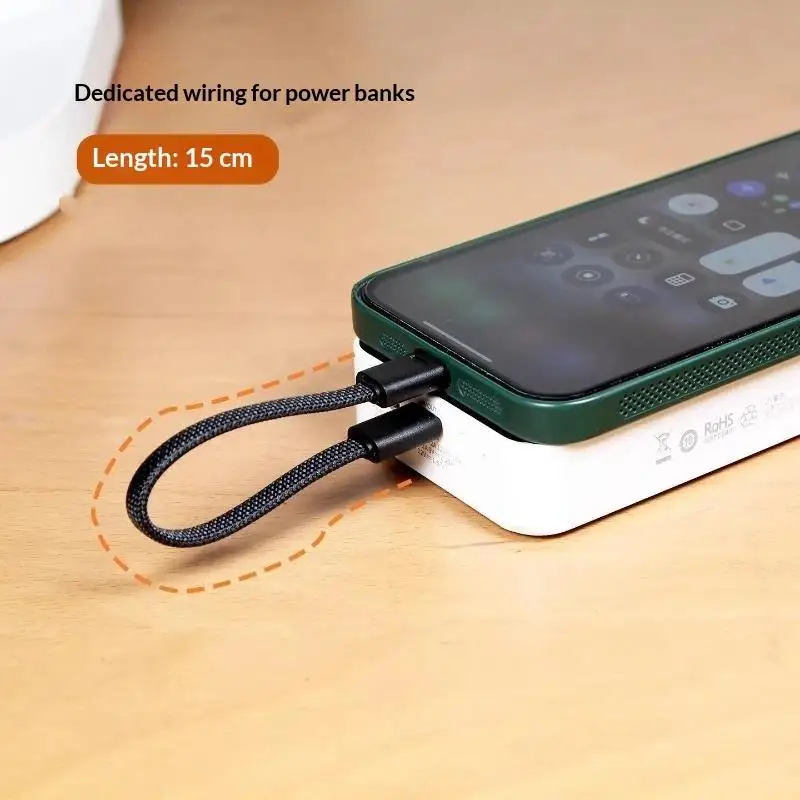 1pc 60W USB Type C To Type C Cable Data Short Cable For Most Mobile Phones Fast Charging USB C To C Cable Keychain