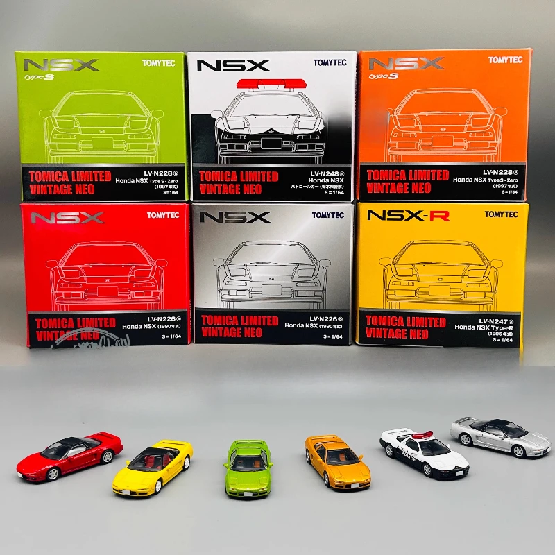 tomica-tlv-1-64-n248a-n228b-n226a-honda-police-car-nsx-types-alloy-die-cast-static-miniature-simulation-car-toy-models