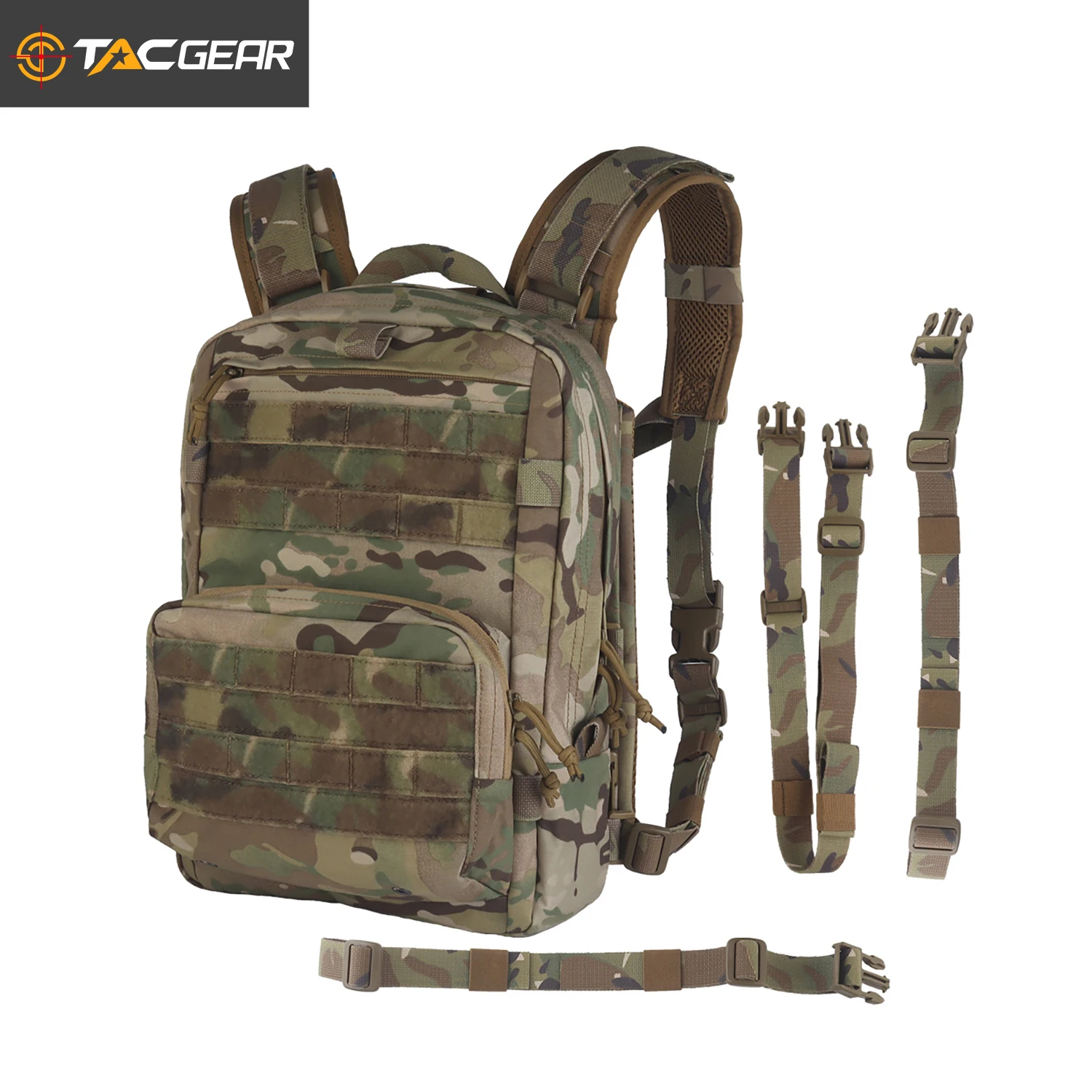 

TACGEAR Assault Double Zipper Pocket Hook Loop Backpack Compatible with Chest Rig Plate Carrier Vest JPC3.0 JPC2.0 CPC SPC AVS