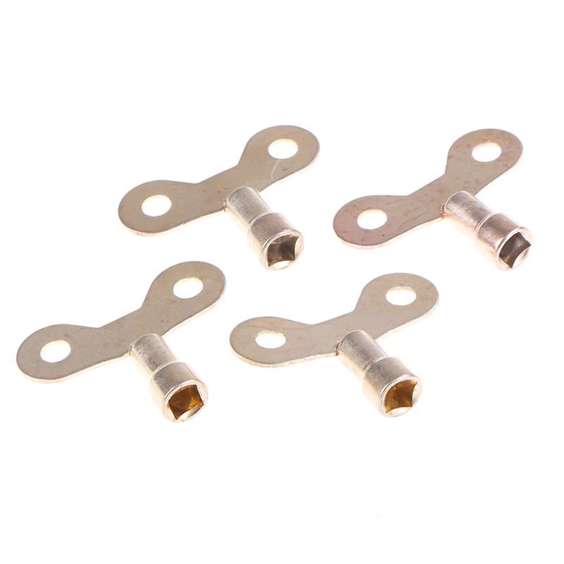 4pcs Square Socket Brass Radiator Keys Plumbing Bleeding Key Solid Water Tap For Air Valve Plumbing Tool 6mm Hole core