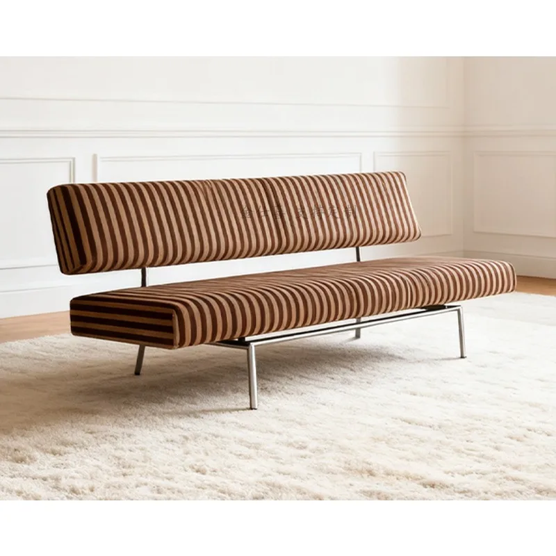 Living room small apartment designer medieval stainless steel leisure reception sofa chair