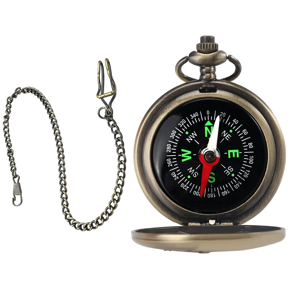 

Vintage Zinc Alloy Pocket Watch Compass for Men Bulk Child Small Basic Decor Graduation Gift Math Hunting Navigation Tool