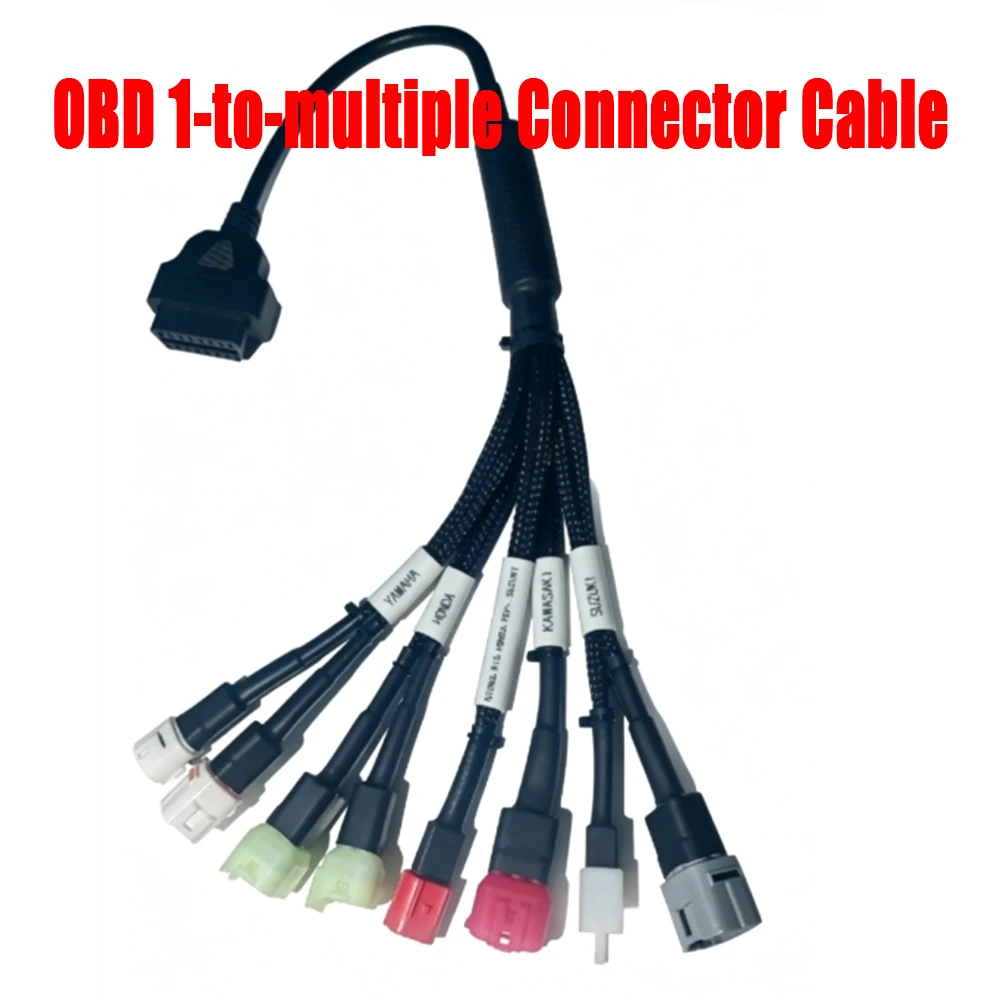 8 in 1 Bike Cable OBD One-to-many Extension Wire Compatible with Euro 4 MotorcycleTest Cable for Yamaha Su-zuki Ka-wasaki Ho-nda