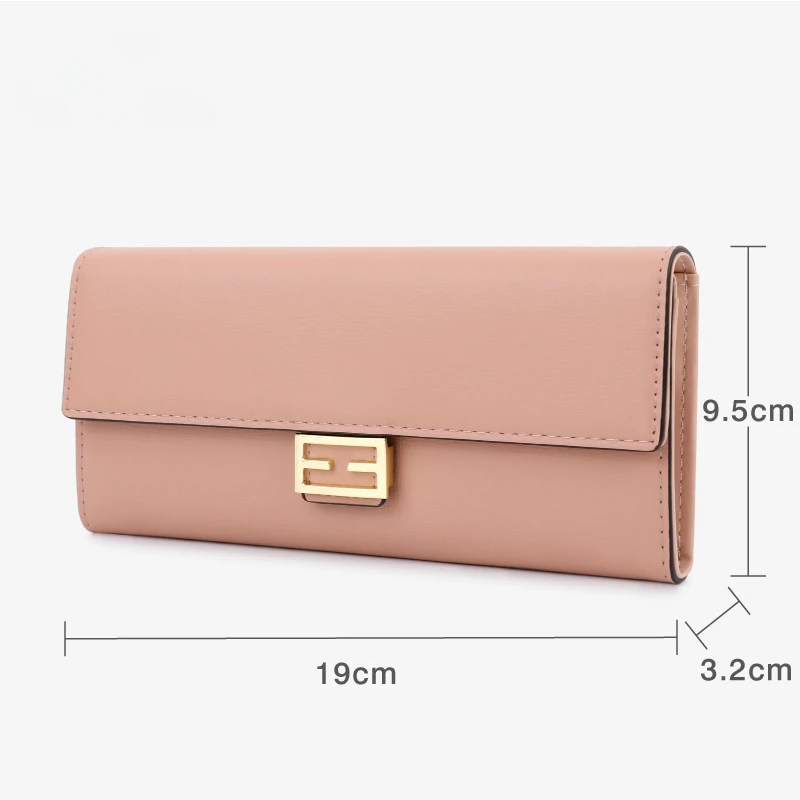 Classic Women's Wallet with Long Length and Multiple Card Slots Solid Color  Purses for Women