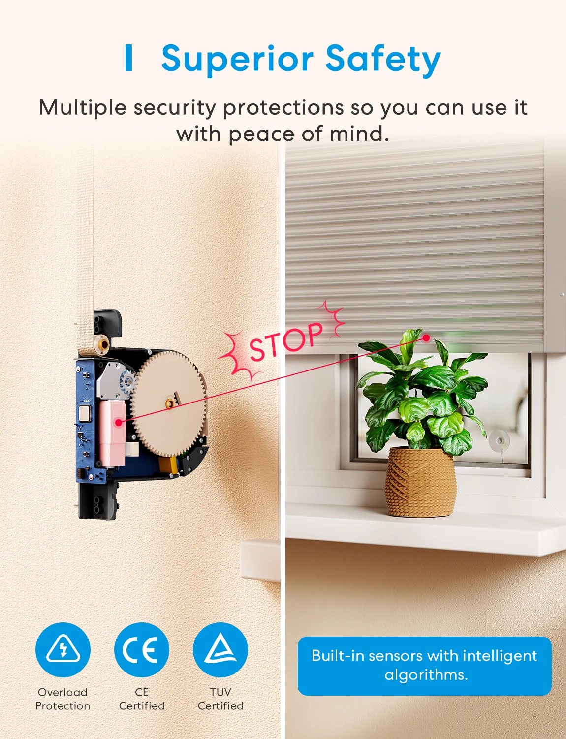 Meross Matter Smart Wi-Fi Roller Shutter Belt Winder مظلات مصراع الأسطوانة الآلية تعمل مع Google Alexa