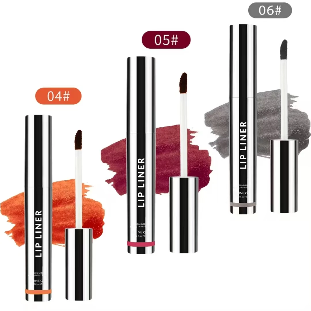 3 個のマットリップライナーセット ブラウンチューブ 長持ちする汚れ防止 スムーズな輪郭を描く複数の色合いを満たす ハロウィン イースター ファッショナブル