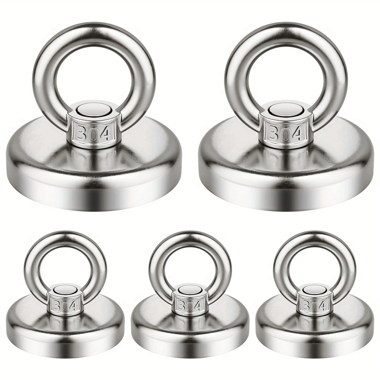 Magnetic Hooks, 60 lbs(27 KG) Pulling Force Rare Earth Magnetic Hooks with Countersunk Hole Eyebolt for Workplace, Home, Kitchen